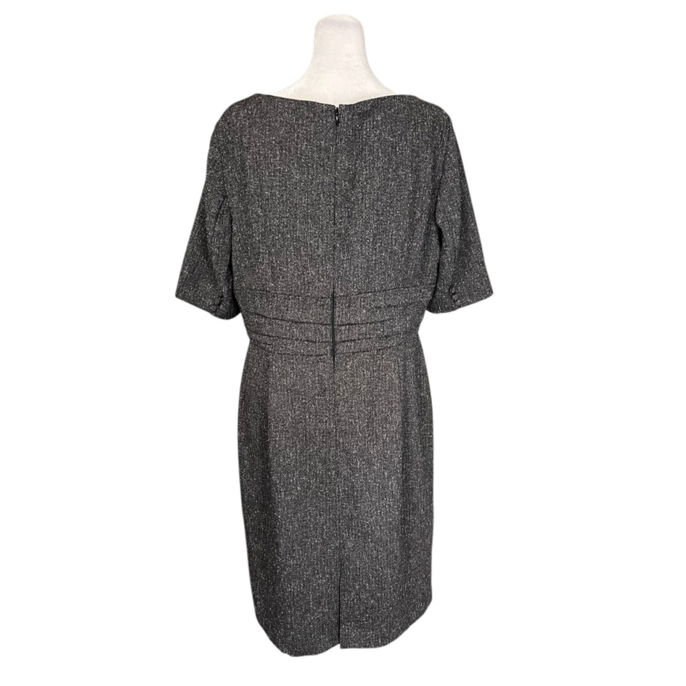 White House Black Market Charcoal Gray Tweed Style Dress Size 12 - Picture 4 of 7